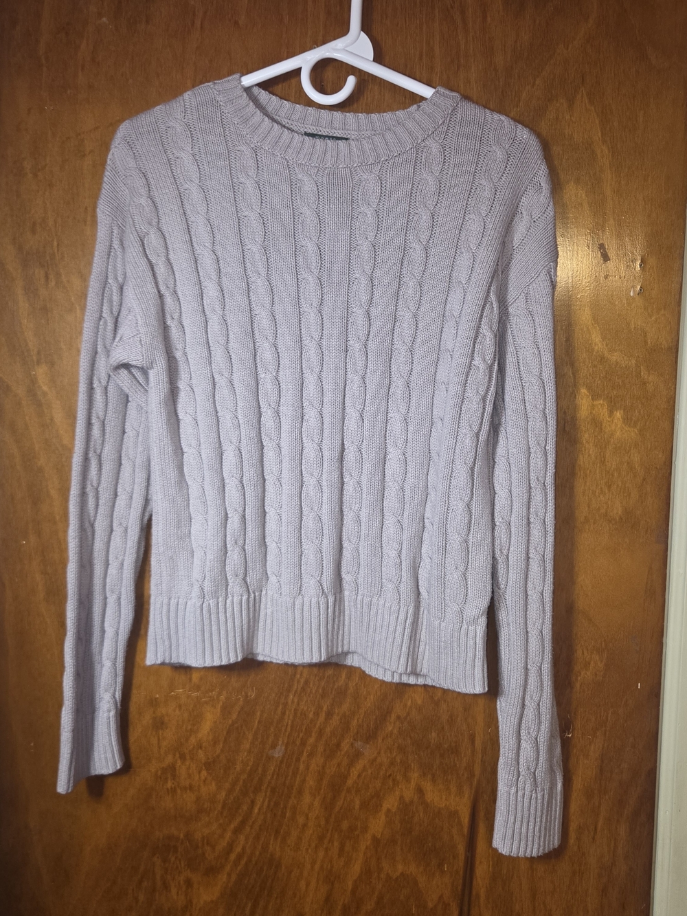 Wild Fable Warm Heather Gray Taupe Cable Knit Sweater M